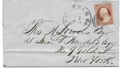 1860 Savannah, GA To New York City