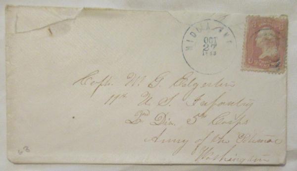 Civil War Era Cover Cancelled Oct 27, 1863