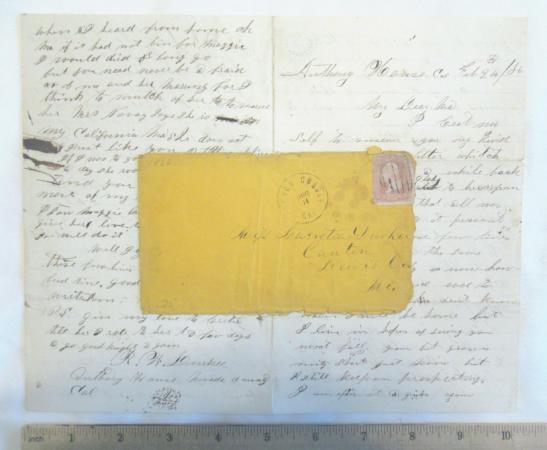 1866 Cover With Letter Sent From French Corral, CA to Canton, MO