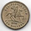 1850 Baldwin & Co., Sanfrancisco, Ten Dollars California Gold Repro