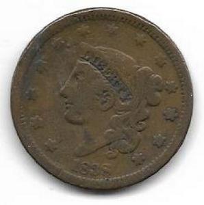 1838 Coronet Large Cent