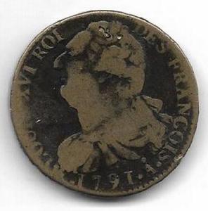 1791 France 2 Sol