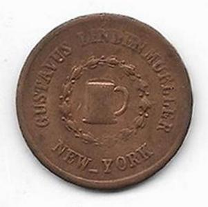 1863 Gustavus Linden Mueller, New York, Civil War Token