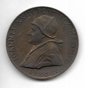 Pope John XXIII 1961 Medal, Bronze