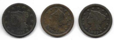 1847 & 1848 Braided Hair Large Cents