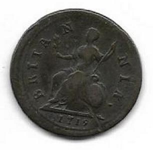 1719 Britannia Half Penny