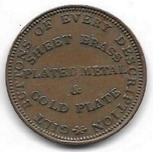 1837 Scovill Hard Times Token Reverse