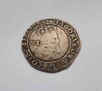 1603 James Silver Sixpence