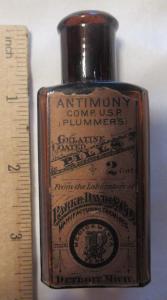 Antimony, Plummers, Parke Davis, Detroit, Mich.