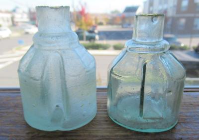 Pair Vertical Pen Rest Inkwells