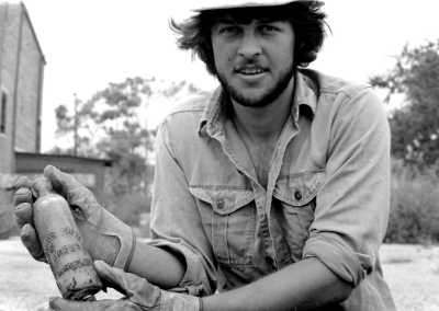 Tom Phillips digging cistern off Beale Street Memphis, 1976