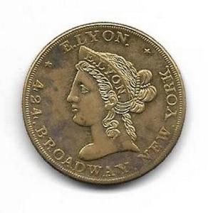 NY-507 E. Lyon Trade Token, obverse