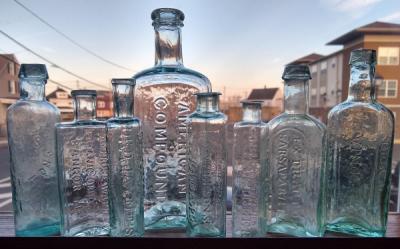 Group of Open Pontil Medicine Bottles