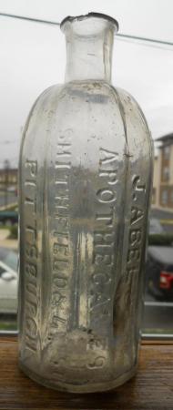 J. Abel & Co., Apothecaries, Smithfield & 4th Sts., Pittsburgh, Rod Pontil, 7 Inch