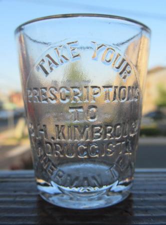 B. H. Kimbrough, Druggist, Sherman, Texas Dose Cup