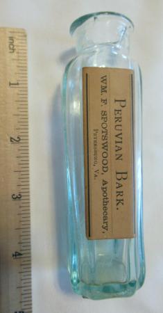 Wm. F. Spotswood, Apothecary, Petersburg, VA, Peruvian Bark OP