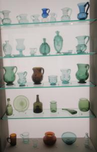 Display Case of Antique Bottles & Glass