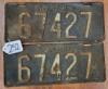 1919 Middlesex County NJ Automobile License Plate Set