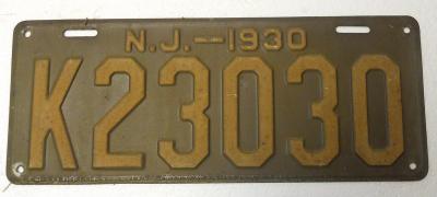 1930 Middlesex County NJ Automobile License Plate