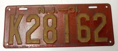 1931 Middlesex County NJ Automobile License Plate