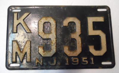 1951 Middlesex County NJ Automobile License Plate