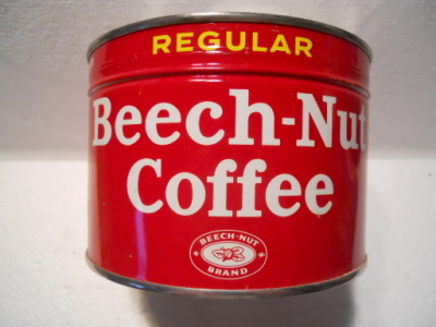 Beech-Nut Coffee Can, 1 Pound, Full With Key Opener