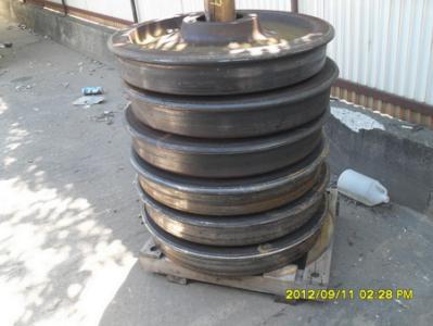 Used Train Wheels Being Processed as Scrap Metal at Fortune Riverside Scrap Metals, Rahway, NJ about 2012.