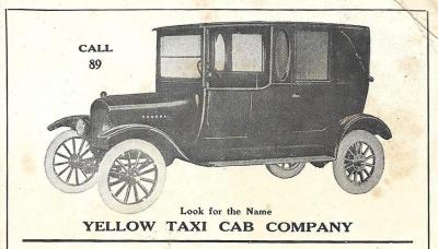 Yellow Taxi Cab Advertisement