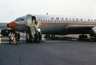 Slide of American Airlines Jet Airplane at Newark Airport 1967