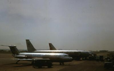 Slide of American Airlines Jet Airplane at Newark Airport March, 1966