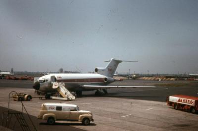 Slide of TWA Airlines Jet Airplane at Newark Airport about 1966