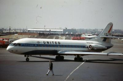 Slide of United Airlines Jet Airplane at Newark Airport 1966