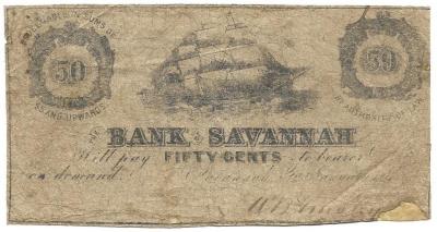 Bank Of Savannah 50 Cent Note