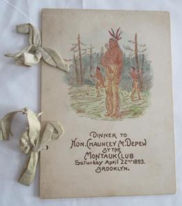 1893 Montauk Club, Brooklyn, NY, Dinner Menu & Program