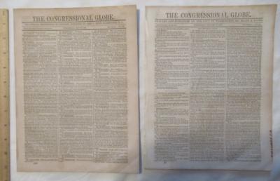 The Congressional Globe January 27, 1847 & Wednesday May 28, 1862