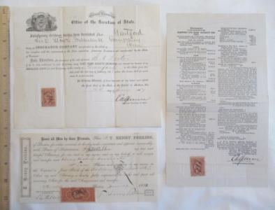 1867 Hartford Livestock insurance Company and 1868 Perkins Boston