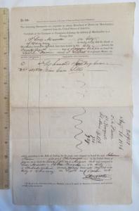 1826 Bill of Lading, Veracruz To Philadelphia