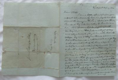 1832 Folded Letter Describing Betting on the 1832 Presidential Election