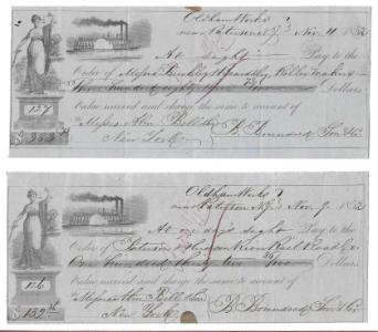 1852 Paterson, NJ Bank Drafts