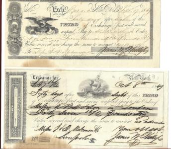 1849 New York City Bank Drafts