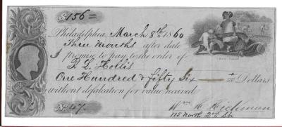 1860 Philadelphia Bank Draft