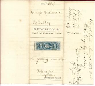 1864 State of Indiana Court of Common Pleas Summons