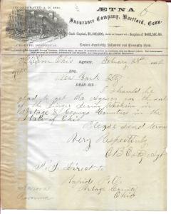 1862 Aetna Insurance Company Document