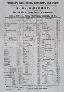 1848 Whitney Glass Works Price List