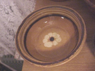 Small Redware Milk Pan, Clear Glaze