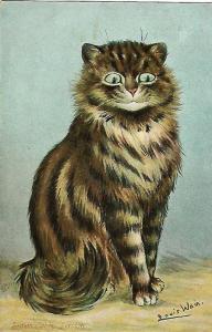 Brown Tabby Persian - A Louis Wain Cat