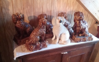 Group of Redware Spaniels