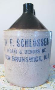 W. F. Schlosser, Hiram & Dennis St., New Brunswick  Gallon