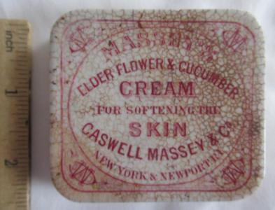 Caswell Massey Elder Flower & Cucumber Cream New York & Newport RI Skin Pot Lid