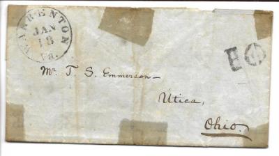 1850 Warrenton, VA to Utica, OH, IOOF Lodge Dues